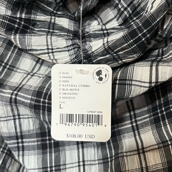 NWT Free People Endless Summer Brandie Plaid Midi Dress Tube Natural Combo - Picture 9 of 11